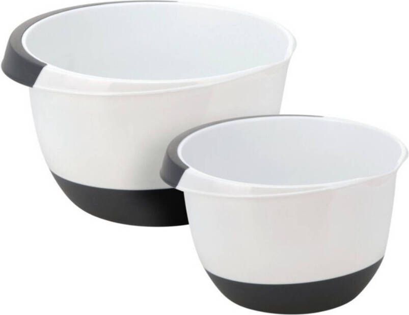 Orange85 Mengkom Set 2 Stuks 2 Liter En 3 Liter Kom Kunststof Keukengerei Rubberen Onderkant