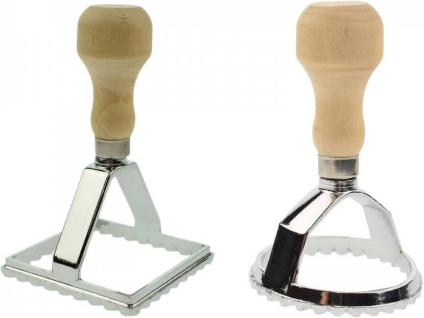 Orange85 Ravioli Uitsteekvormpjes 2 Stuks Pasta 7 Cm Aluminium Rvs Snijder Vierkant Rond