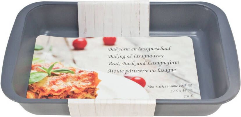 Pyrex 1x Grijze Rechthoekige Glazen Ovenschalen 1, 8 Liter 29, 5 X 18 X 5 Cm Ovenschalen