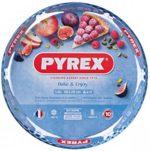 Pyrex BAKE & ENJOY Vlaaivorm Glas 1, 1L 25x25 Cm 3 4 Personen