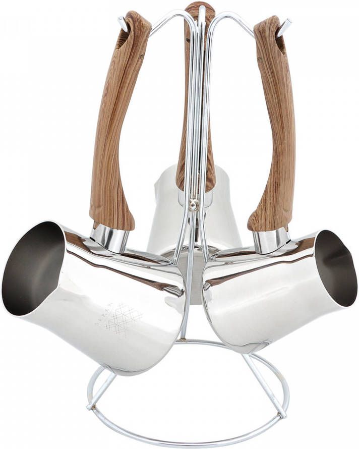 Serenk Definition Cezve Turkse Koffiepotjes Rvs 3 Stuks Met Standaard