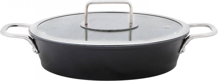 Serenk Excellence Eierpan, Granieten Serveerpan, Stoofpan Met Deksel Ø 22 Cm