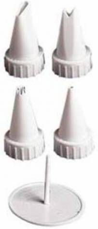 Set van 4 icing tips / spuitmondjes met flowernail Wilton