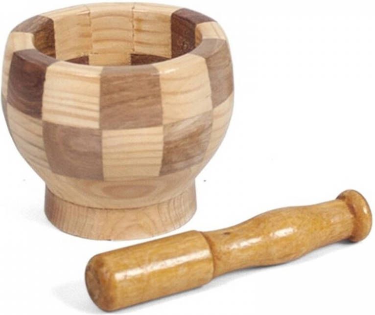 Trendoz Vijzel Met Stamper Hout D12 X H12 Cm Vijzel En Mortier
