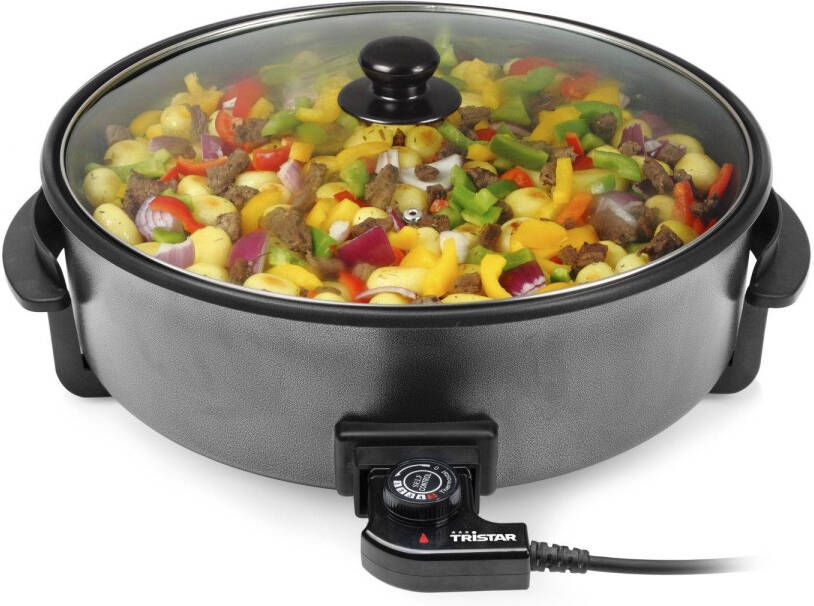 Tristar Pz 9145 Hapjespan Elektrische Hapjespan Met Deksel 40 Cm Snackpan Xxl Anti aanbaklaag