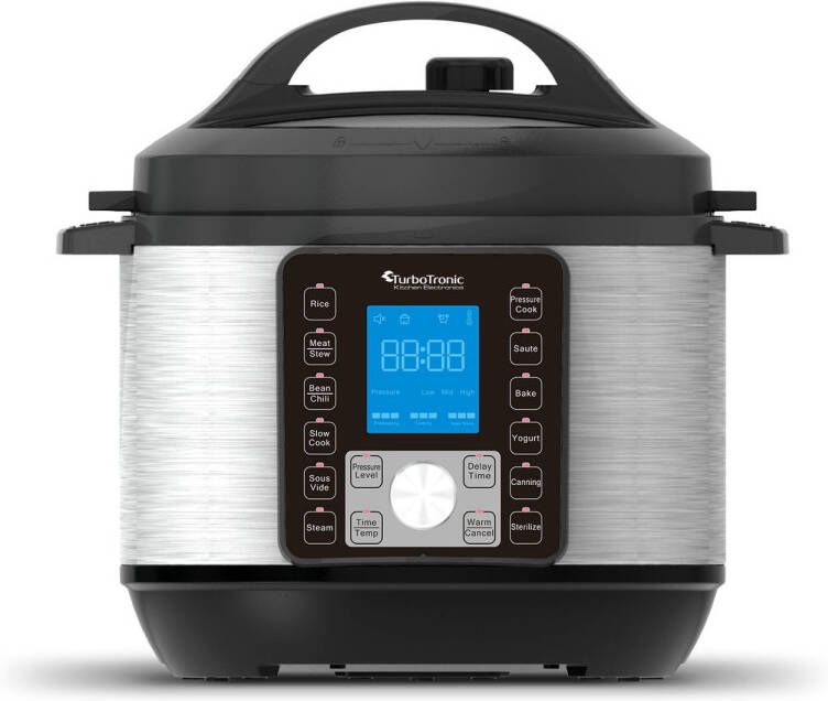 TurboTronic Dcp8 Digitale Snelkookpan 6 Liter Zwart/Rvs