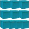VidaXL Opbergboxen Met Deksels 10 St 32x32x32 Cm Stof Babyblauw online kopen