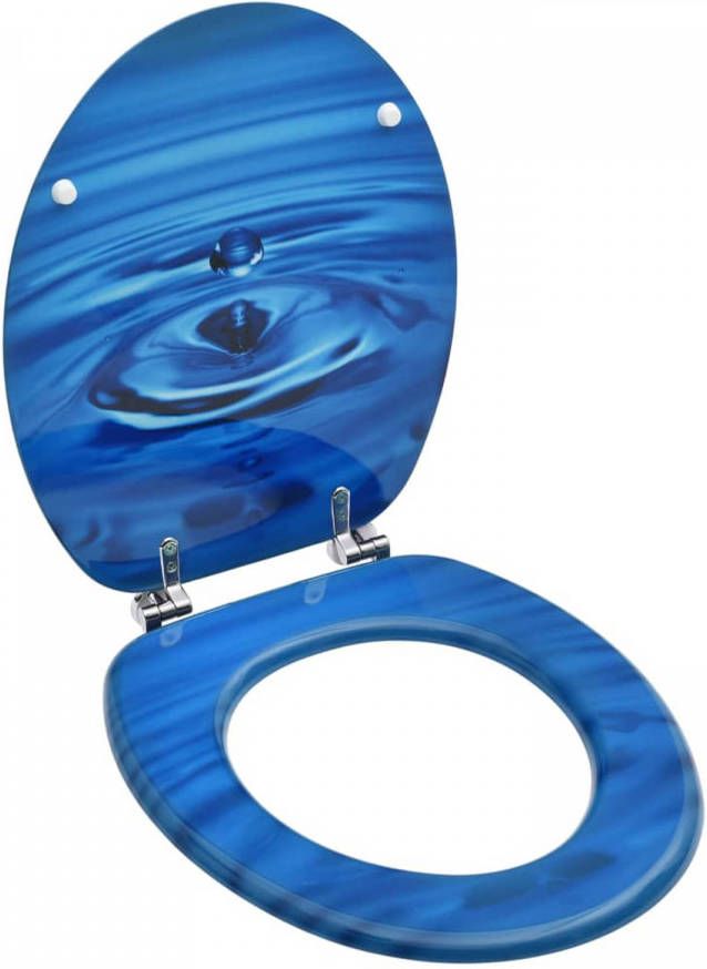 VidaXL Toiletbril Met Deksel Waterdruppel Mdf Blauw online kopen
