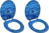 VidaXL Toiletbrillen Met Deksel 2 St Waterdruppel Mdf Blauw online kopen