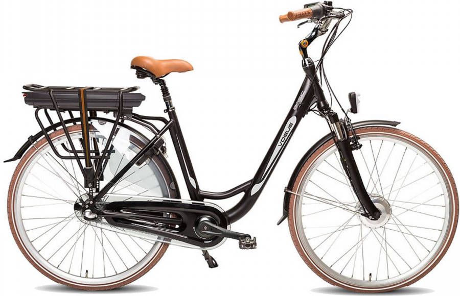 Vogue Elektrische Stadsfiets Basic 28 Inch 49 Cm Dames 7v Rollerbrake Matzwart/bruin