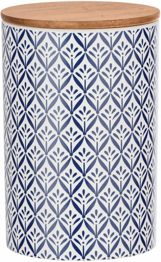 Wenko Voorraadbus Lorca 1, 45 l, in mediterraans ornamenten motief in blauw/wit(1 delig )