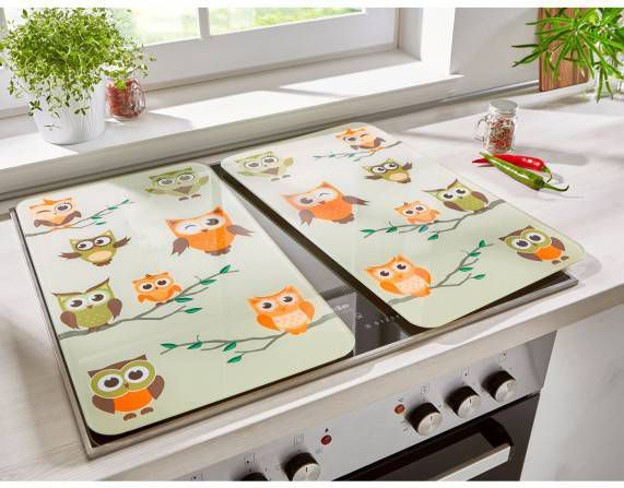 Wenko Kookplaatdeksel Universeel, uilenverzameling(set, 2 delig )