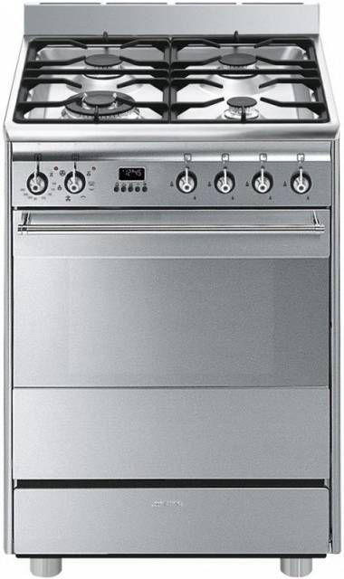 Smeg SNLK61MX9 gasfornuis RVS met 4 gasbranders