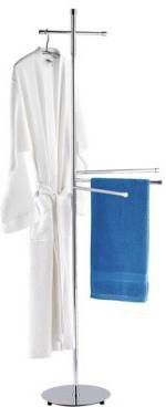 Douche Concurrent Handdoekhouder Roma Woodynox Verchroomd RVS 30x165cm met Ronde Voet