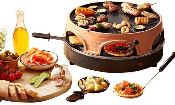 Emerio 3 in 1 pizzaoven PO 113255.4 voor 6 personen Zwart Terracotta