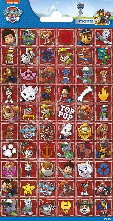 Nickelodeon Stickerset Paw Patrol Junior Rood 60 Stuks