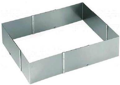 GEFU Set van 6 Verstelbare kookring/taartring, vierkant