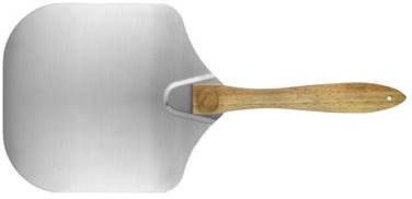 Krumble Pizzaschep vierkant met houten handvat 70 cm RVS
