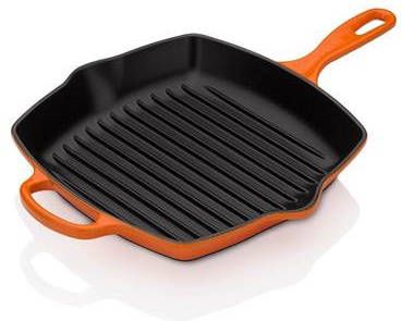 Le Creuset Skillet Vierkante Grillpan 26 cm Oranje-rood