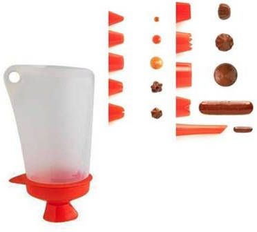 Mastrad Deco Pocket spuitzak met spuitmondjes, rood