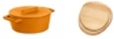 Sambonet Giftset Braadpan Oranje 15 cm met gratis Snijplank Sambon