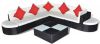 VIDAXL 8 delige Loungeset met kussens poly rattan zwart online kopen