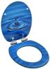 VidaXL Toiletbril met soft close deksel waterdruppel MDF blauw online kopen