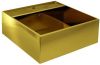 VidaXL Wastafel met overloop 41x41x15 cm keramiek goudkleurig online kopen