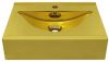 VidaXL Wastafel met overloop 60x46x16 cm keramiek goudkleurig online kopen