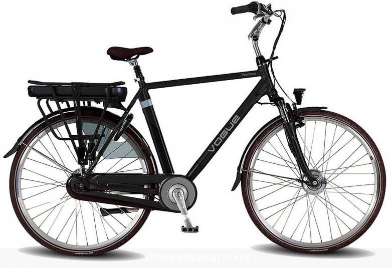 Vogue Premium Elektrische Stadsfiets 28 Inch 56 Cm Heren 7v Rollerbrake Zwart