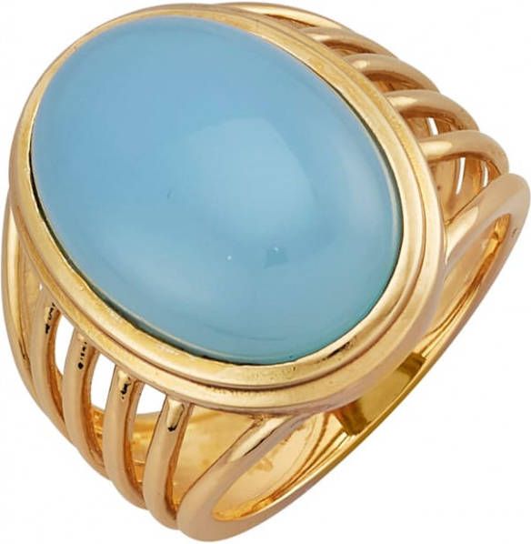 KLiNGEL Damesring met agaat Zilverkleur