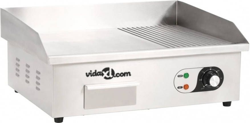 vidaXL Elektrische bakplaat 3000 W 54x41x24 cm roestvrij staal