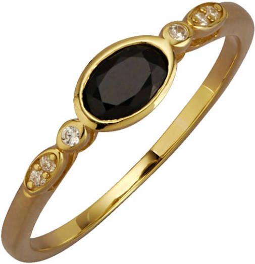 MONA Damesring met saffier Goudkleur