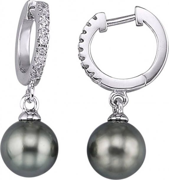 KLiNGEL Klapcreolen met Tahiti cultivé parels Zwart