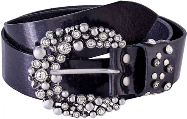 KLiNGEL Riem met siersteentjes Zwart