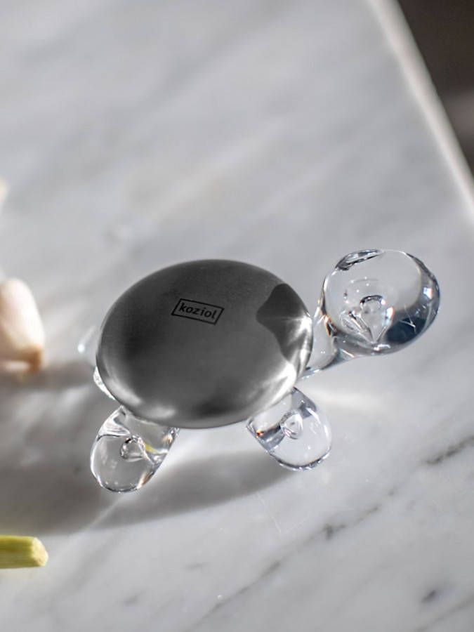 Koziol Roestvrijstaalzeep met houder Amanda Transparant