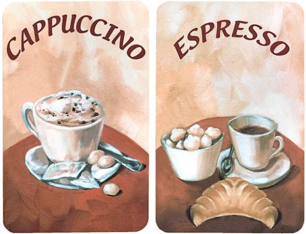 Wenko Set van 2 afdekplaten Espresso/Cappuccino Donkerbruin/Lichtbruin