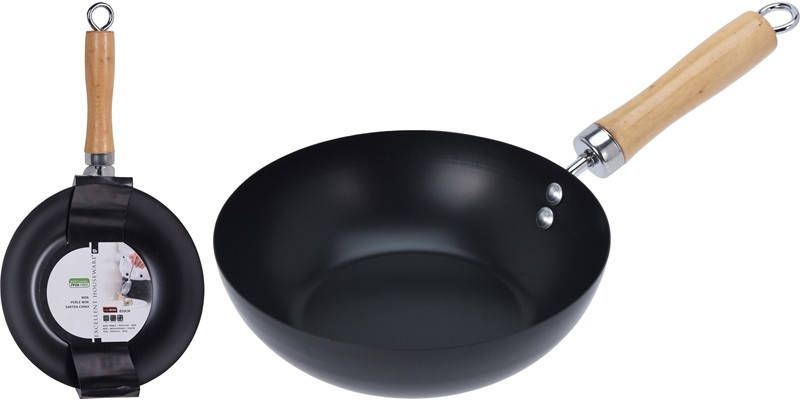 Excellent Houseware Non Stick Wok Zwart 20 cm