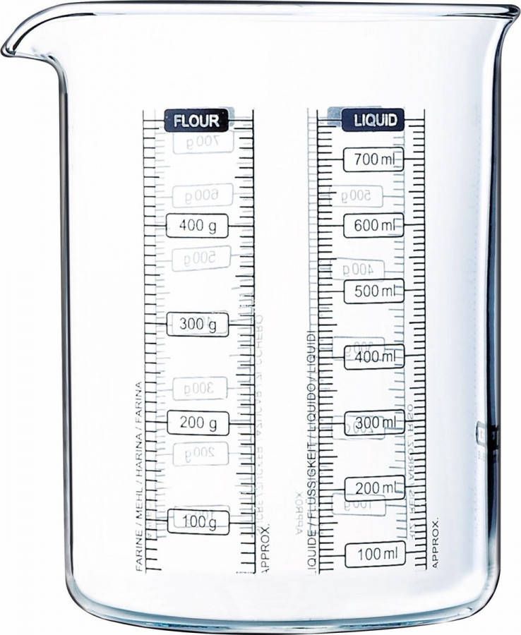 Massamarkt Pyrex KITCHEN LAB Glazen Maatbeker 750ml
