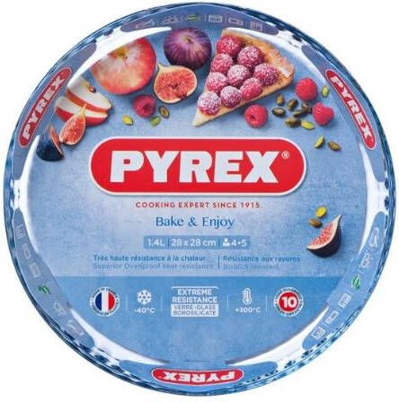 Pyrex BAKE & ENJOY Vlaaivorm Glas 1, 4L 28x28x4cm 4 6 Personen