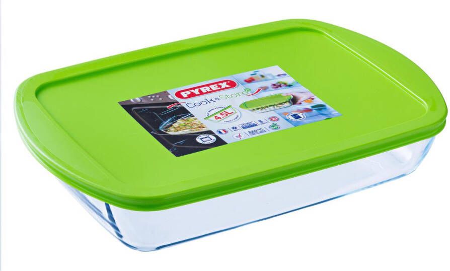 Pyrex COOK & STORE Rechthoekige Bewaarschaal 17x10x5cm 400ml Borosilicate