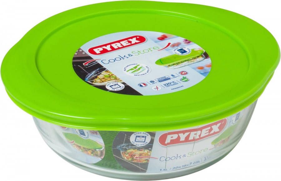 Pyrex COOK & STORE Ronde Bewaarschaal 20x18x7cm 1.100ml Borosilicate Glass