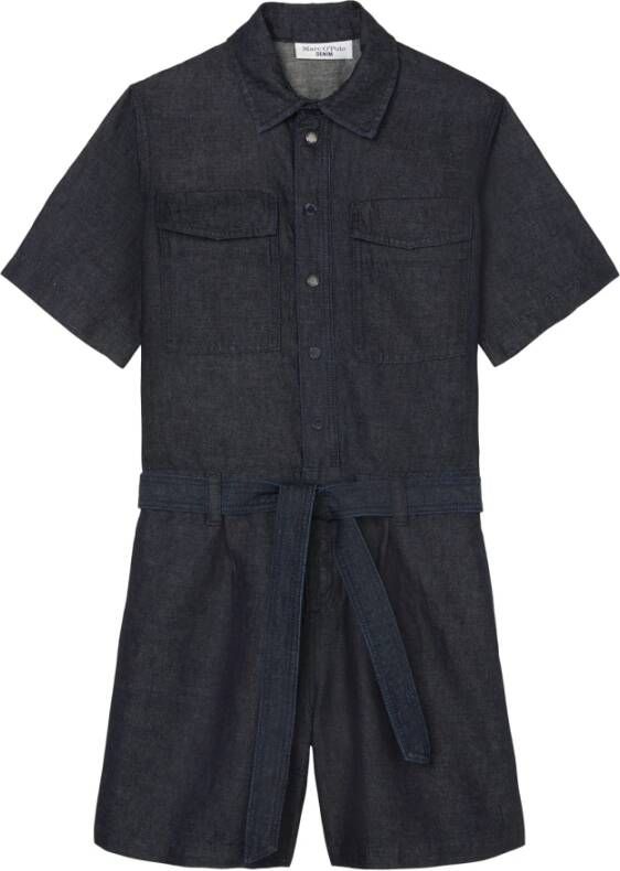 Marc O'Polo Short denim jumpsuit , Blauw, Dames