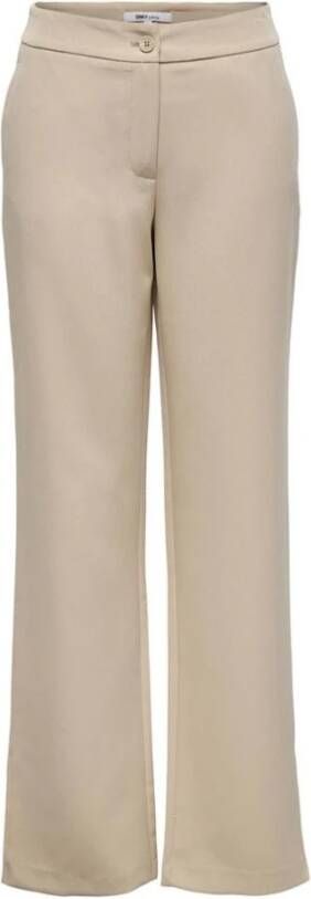 Only Straight Trousers , Beige, Dames