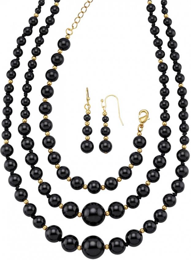 KLiNGEL 3 delige sieradenset Zwart