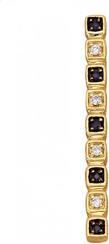 WENZ Hanger met diamanten en saffieren Geelgoudkleur