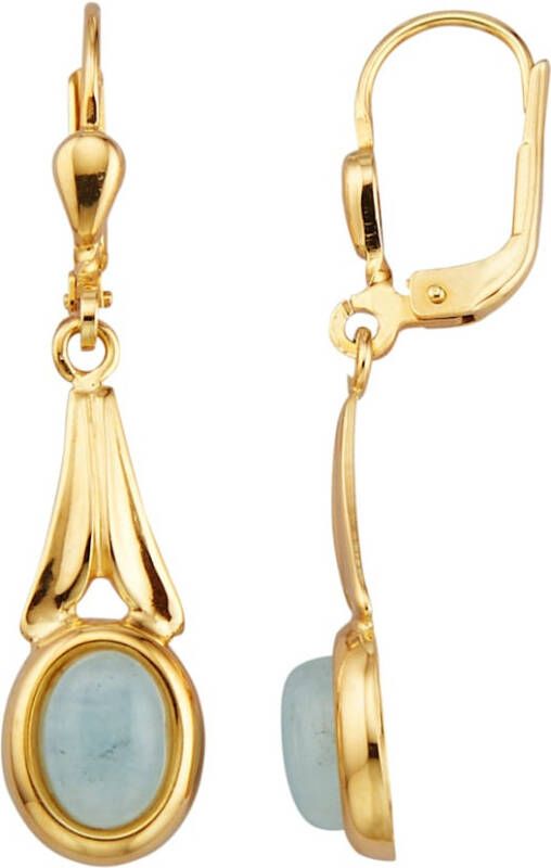 KLiNGEL Oorbellen met Milky aquamarijnen Goudkleur