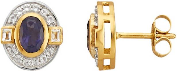 KLiNGEL Oorstekers met iolieten en wittopazen Bicolor