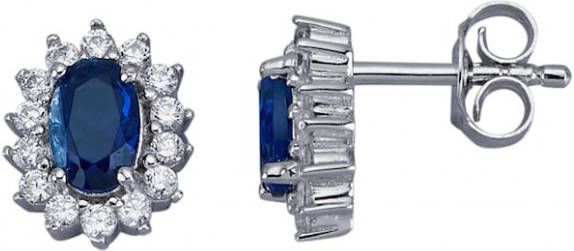 KLiNGEL Oorstekers met kristal en synth zirkonia Zilverkleur