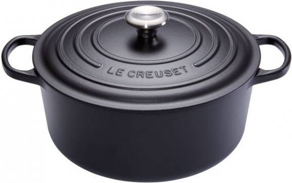 Le Creuset Ronde Braad -/Stoofpan(24 cm)Mat Zwart